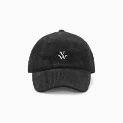 Casquette Jess noire en velours côtelé