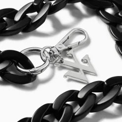 Chaîne de téléphone Aurélie noir mat