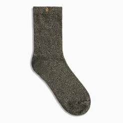 Chaussettes Ambre noir et or pailleté