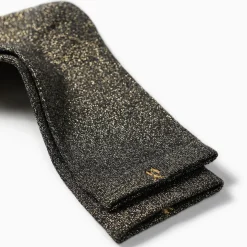 Chaussettes Ambre noir et or pailleté