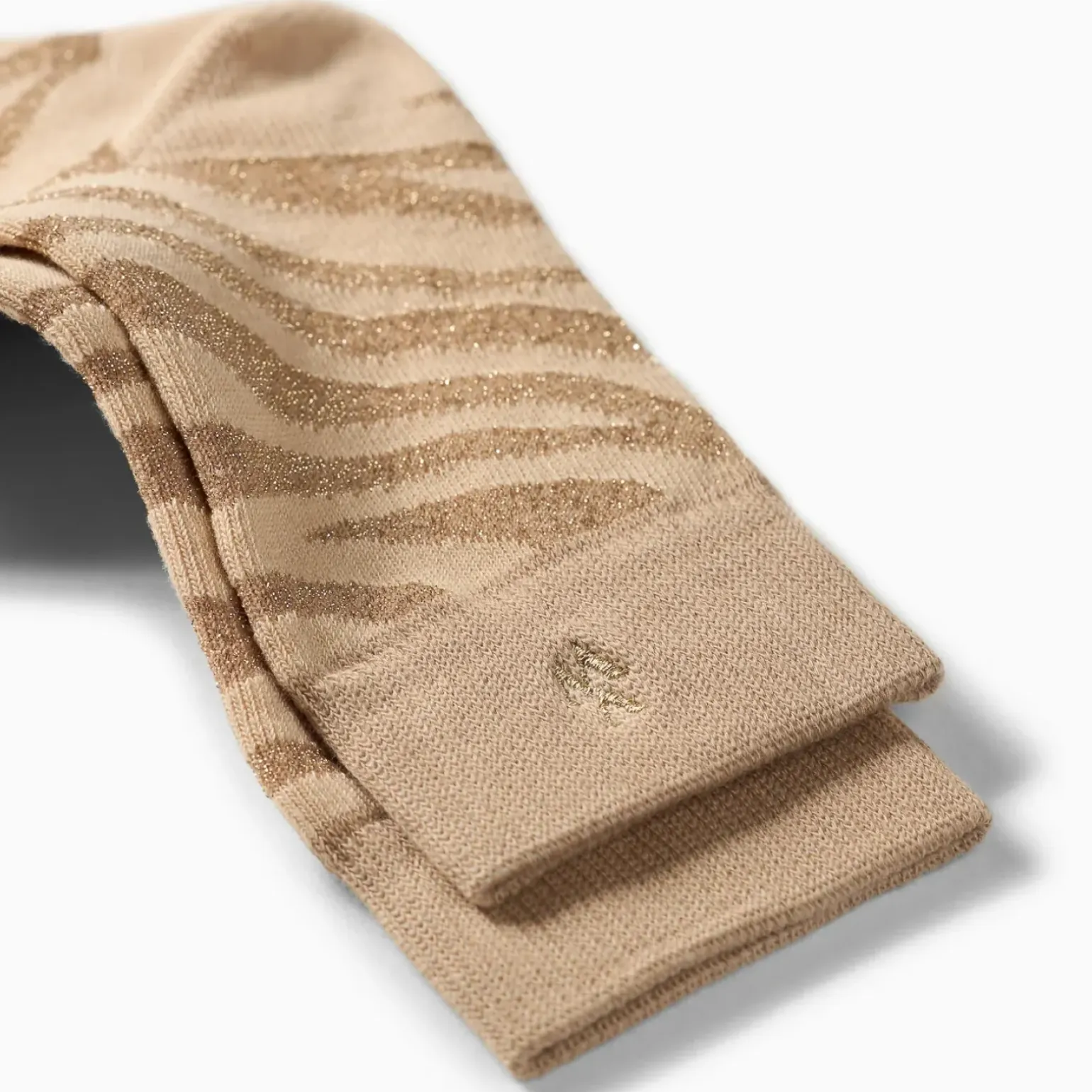 Chaussettes Brianna beige et zébré or