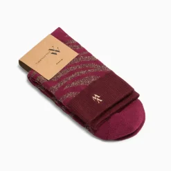 Chaussettes Brianna bordeaux et zébré or