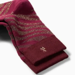 Chaussettes Brianna bordeaux et zébré or
