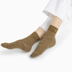 Chaussettes Brianna kaki et zébré or