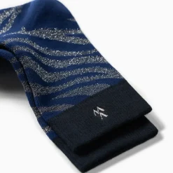 Chaussettes Brianna marine et zébré argent