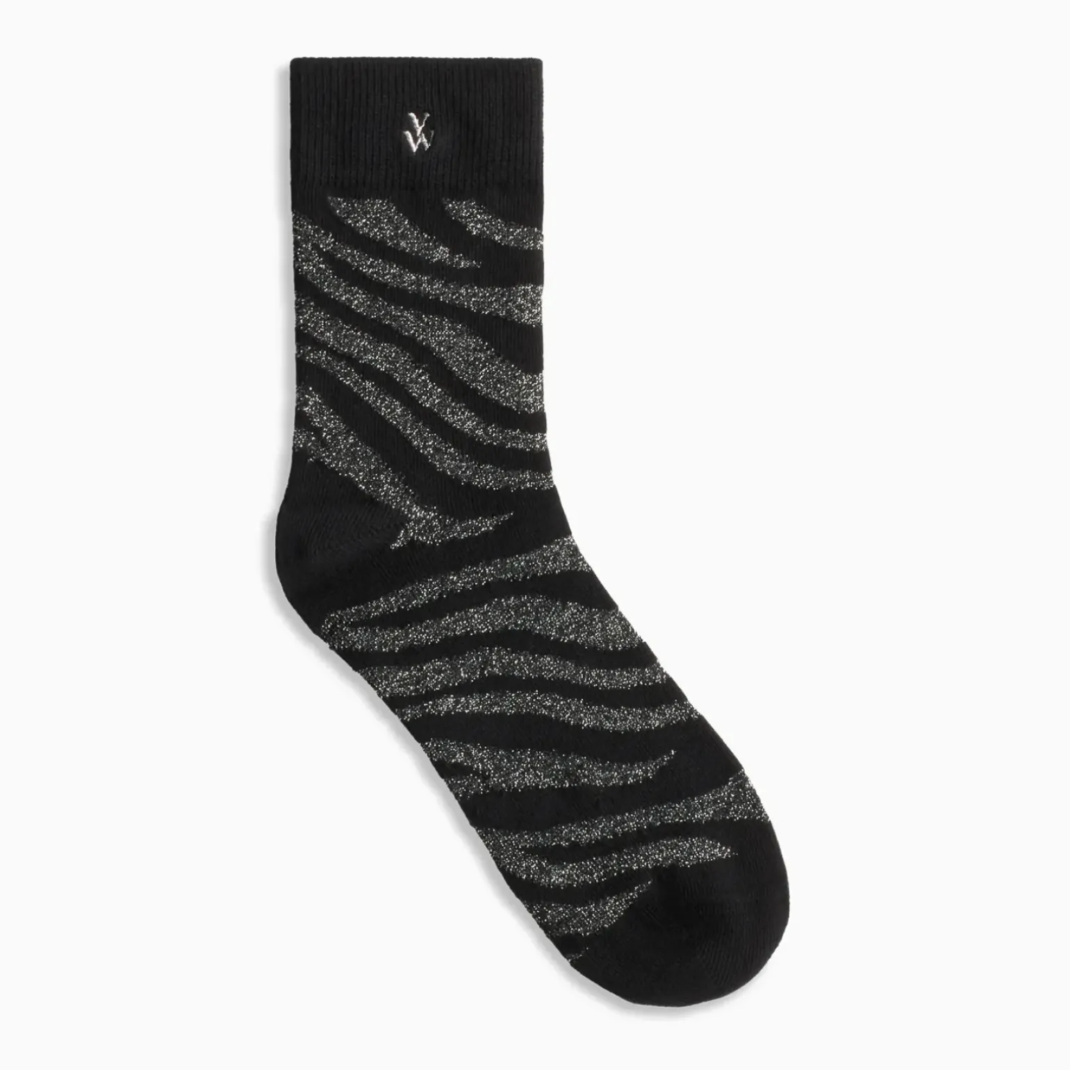Chaussettes Brianna noir et zébré argent