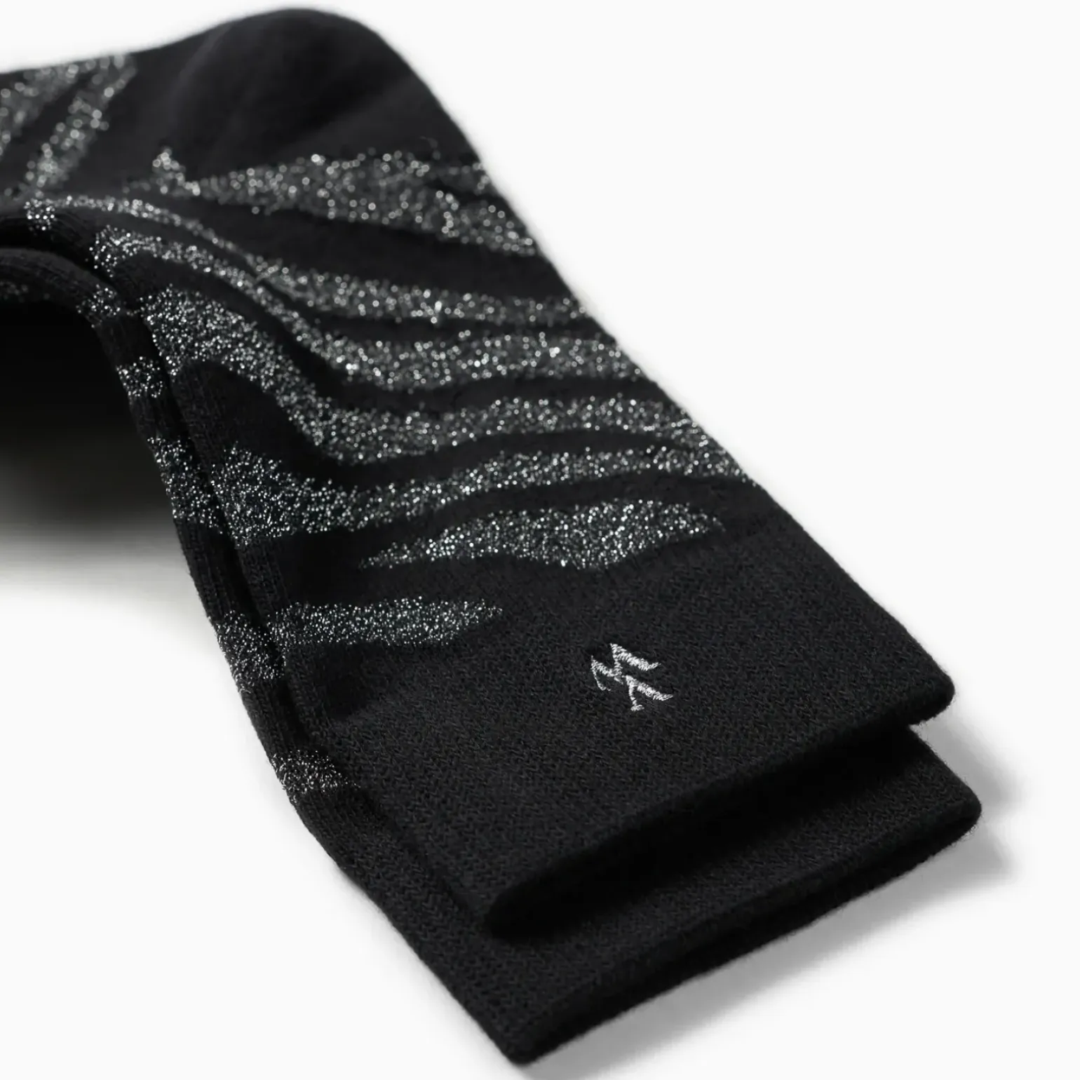 Chaussettes Brianna noir et zébré argent