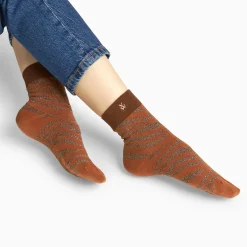 Chaussettes Brianna orange et zébré or