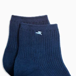 Chaussettes courtes Amy bleu marine côtelées