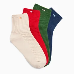 Chaussettes courtes Amy bleu marine côtelées