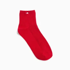 Chaussettes courtes Amy rouges côtelées