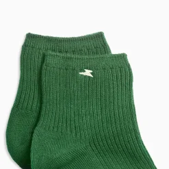 Chaussettes courtes Amy vertes côtelées