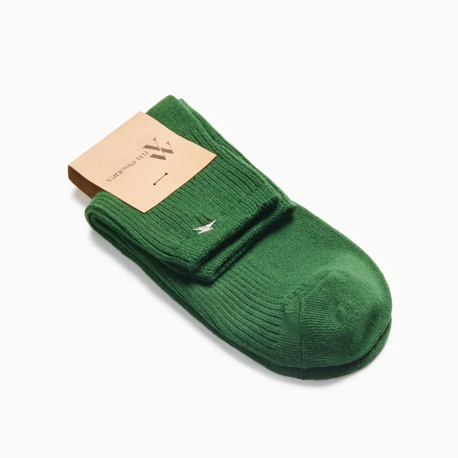 Chaussettes courtes Amy vertes côtelées