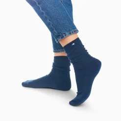 Chaussettes Ella bleu marine côtelées