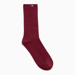 Chaussettes Ella bordeaux côtelées