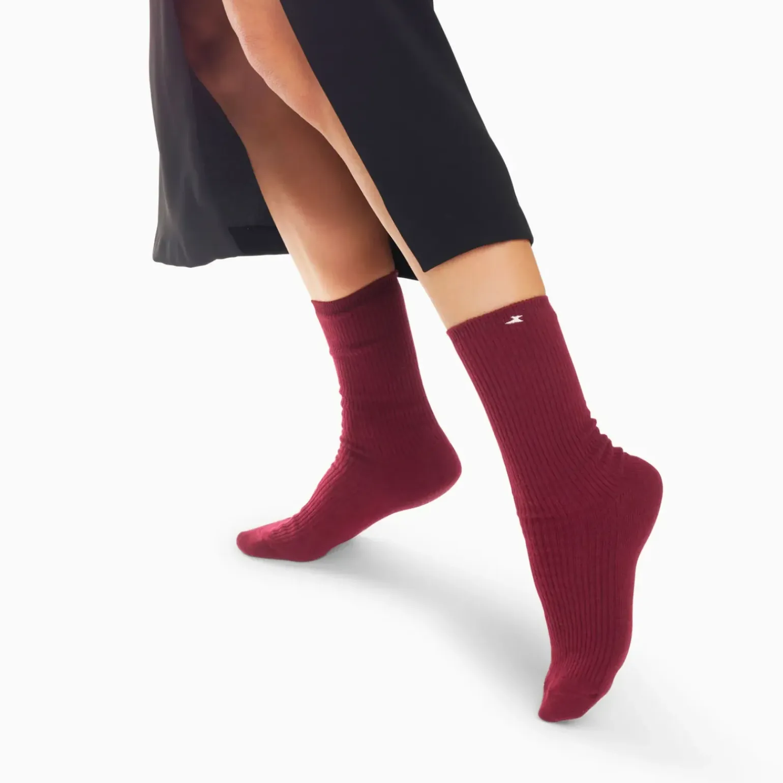 Chaussettes Ella bordeaux côtelées