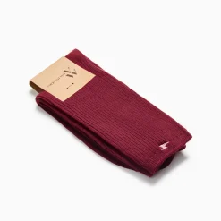 Chaussettes Ella bordeaux côtelées