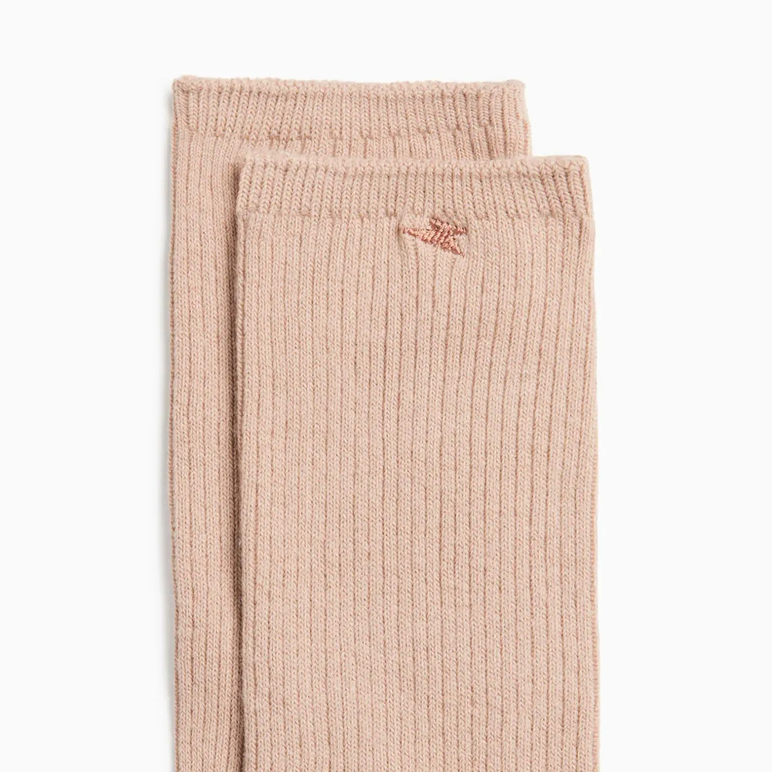 Chaussettes Ella taupe côtelées