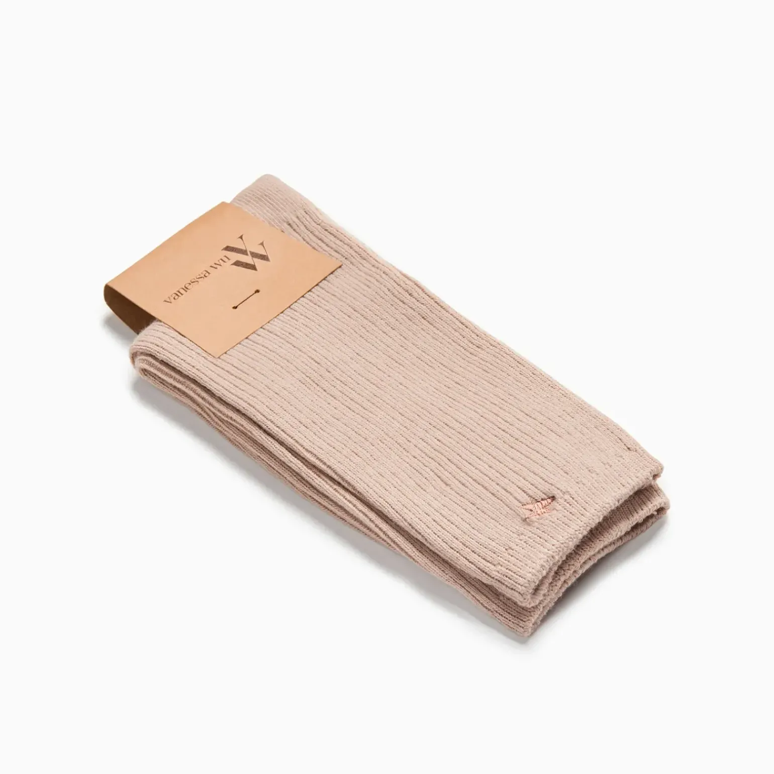 Chaussettes Ella taupe côtelées