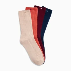 Chaussettes Ella taupe côtelées