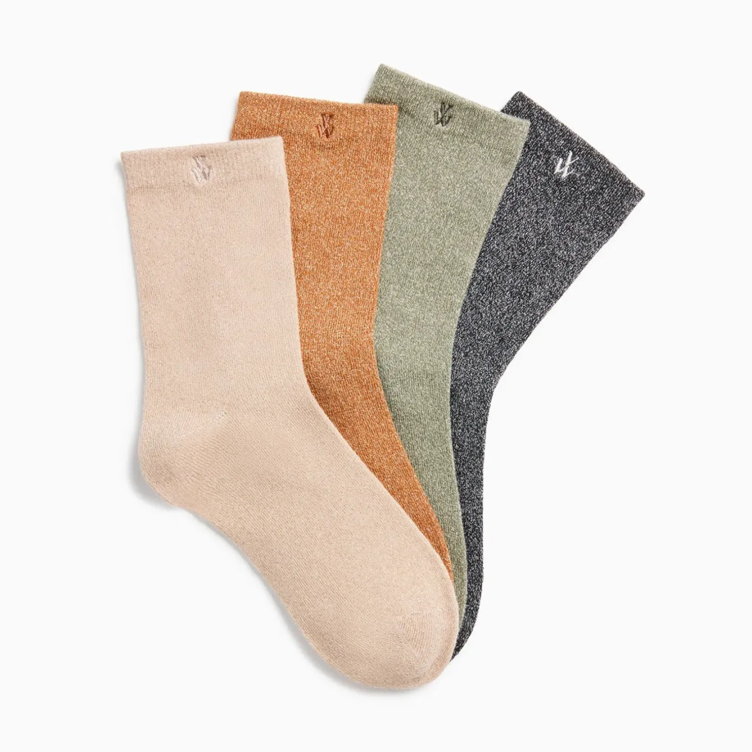 Chaussettes Quinn beige et or pailleté