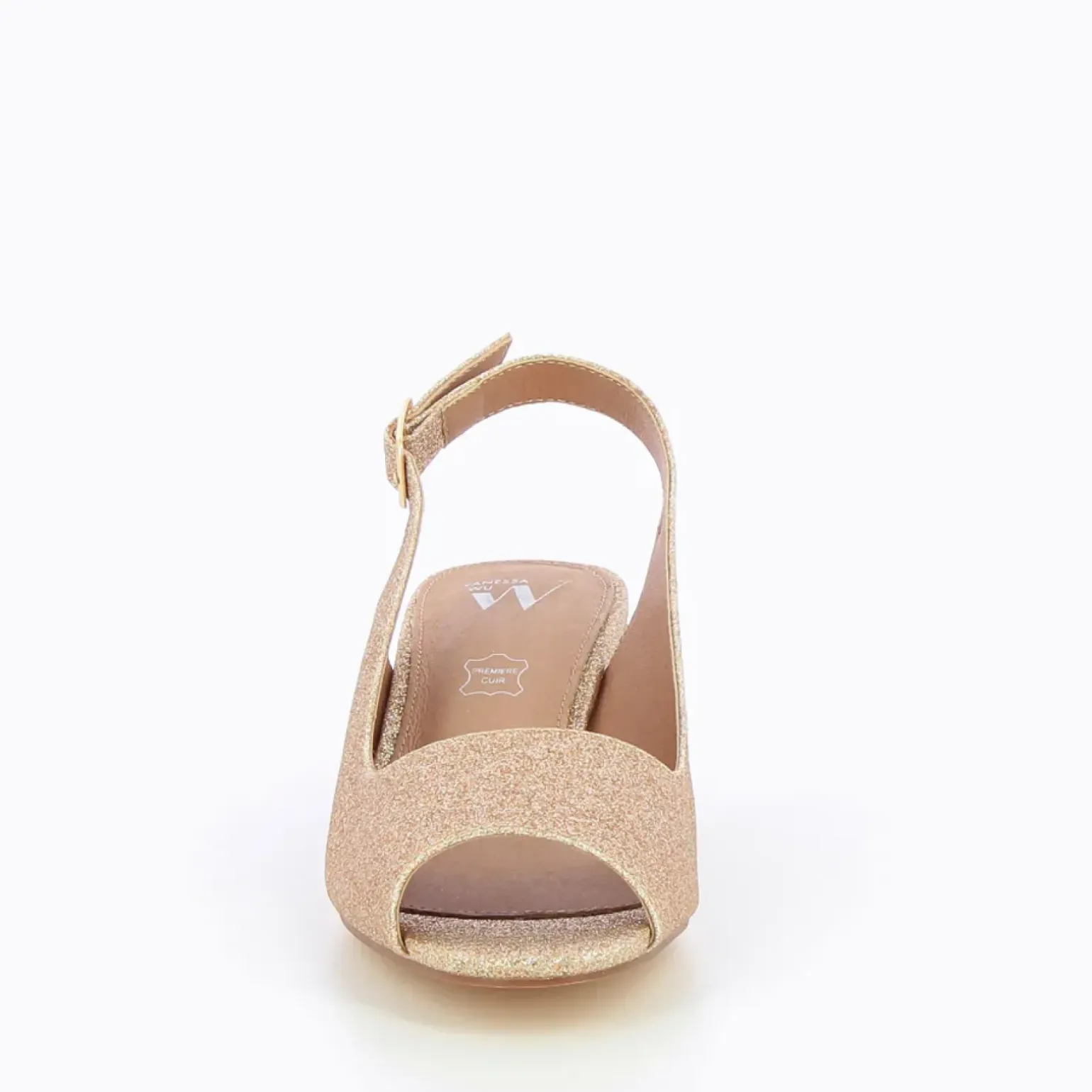 Escarpins peep-toe Maureen à paillettes or