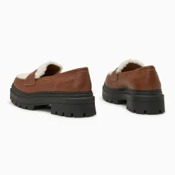 Mocassins Claudine marron en fausse fourrure