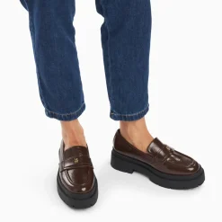 Mocassins Rosalie marron à plateforme crantée