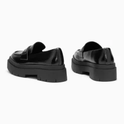 Mocassins Rosalie noirs à plateforme crantée