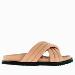 Mules Ilona nude à brides croisées rembourrées