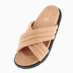 Mules Ilona nude à brides croisées rembourrées