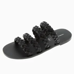 Mules Mila à brides tressées noires