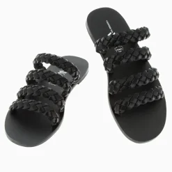 Mules Mila à brides tressées noires