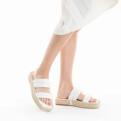 Mules Nala beige clair à plateforme cordes