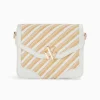 Petit sac cartable Aline blanc et beige tressé