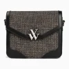 Petit sac cartable Blair noir en tweed