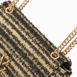 Sac à main Naomi noir et beige à chaîne