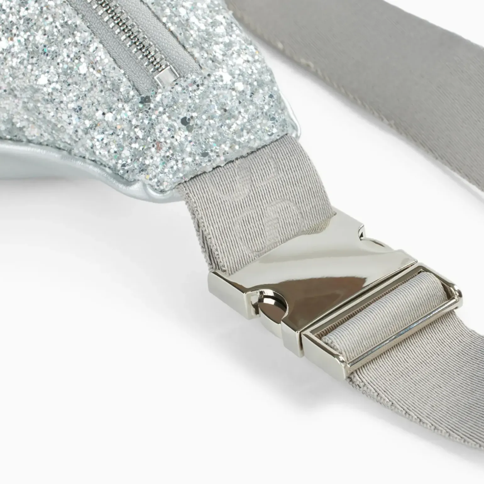 Sac banane Lydie argent à paillettes