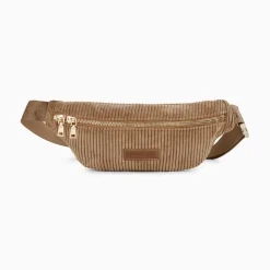 Sac banane Marjorie beige en velours côtelé
