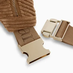 Sac banane Marjorie beige en velours côtelé