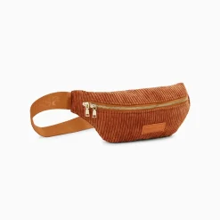 Sac banane Marjorie brique en velours côtelé
