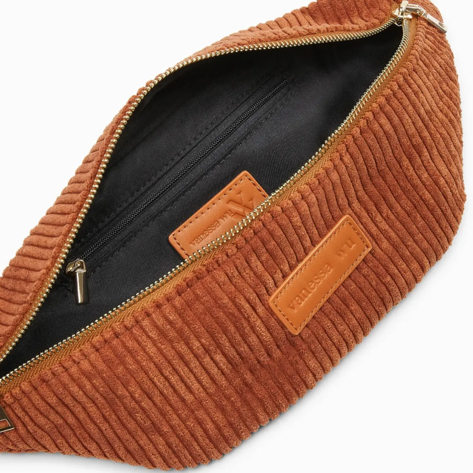 Sac banane Marjorie brique en velours côtelé