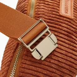 Sac banane Marjorie brique en velours côtelé
