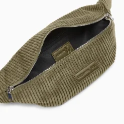 Sac banane Marjorie kaki en velours côtelé