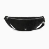 Sac banane oversize Annaelle noir en fausse fourrure