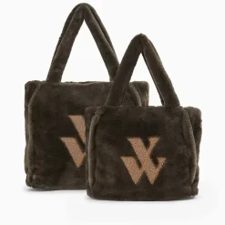 Sac cabas Carolina kaki en fausse fourrure