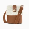 Sac seau Leslie camel en fausse fourrure