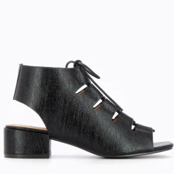 Sandales à lacets Albane noires