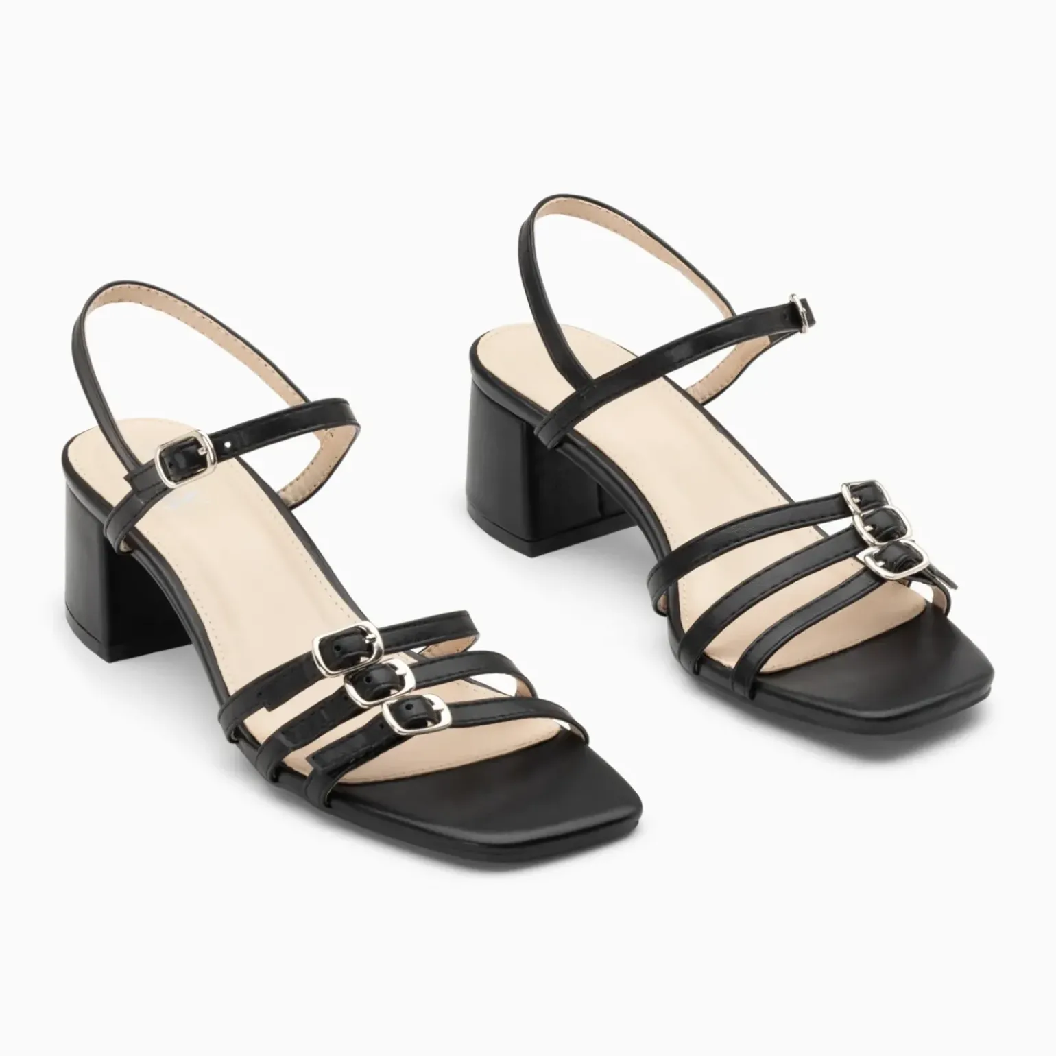 Sandales à talon Alexandra multibrides noires