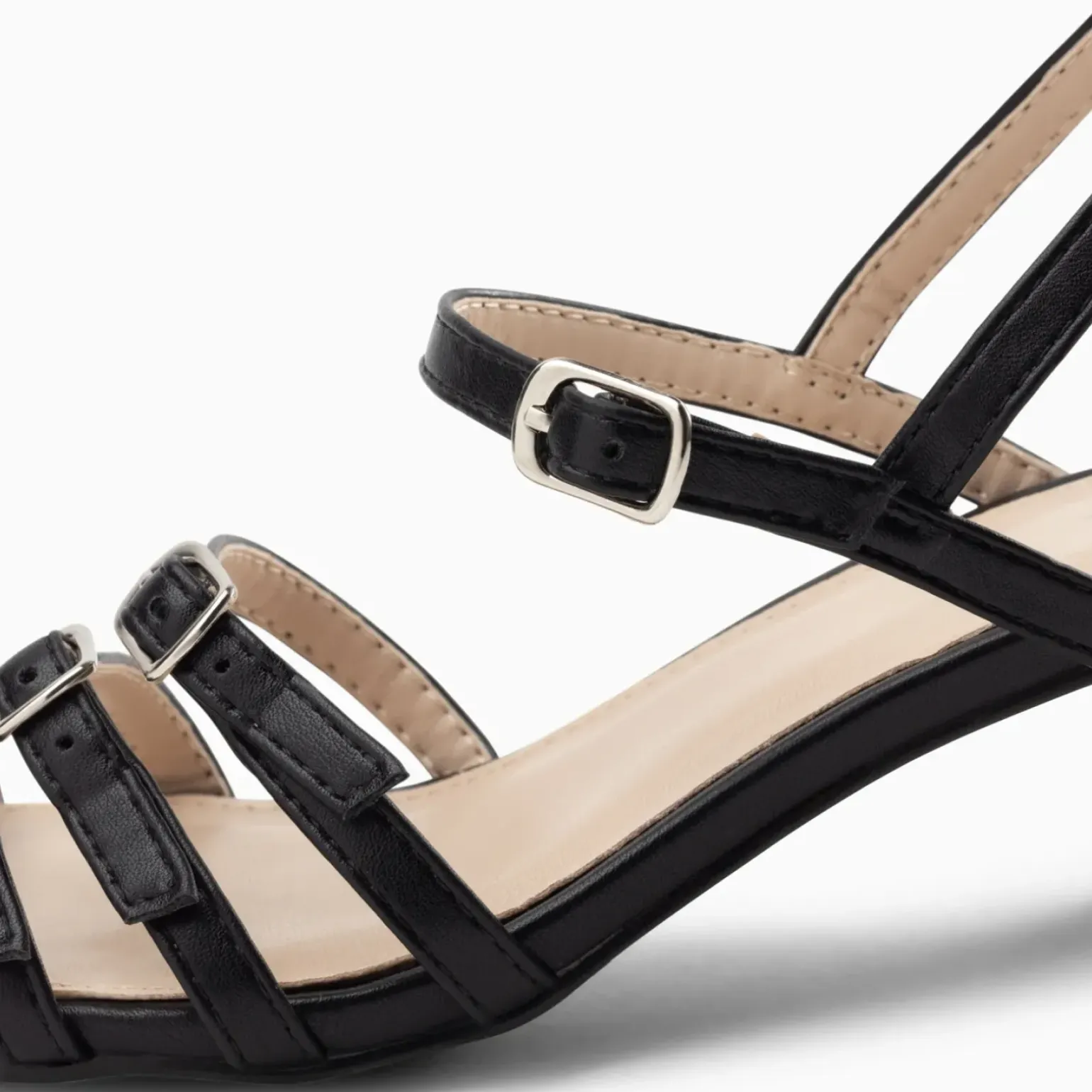 Sandales à talon Alexandra multibrides noires